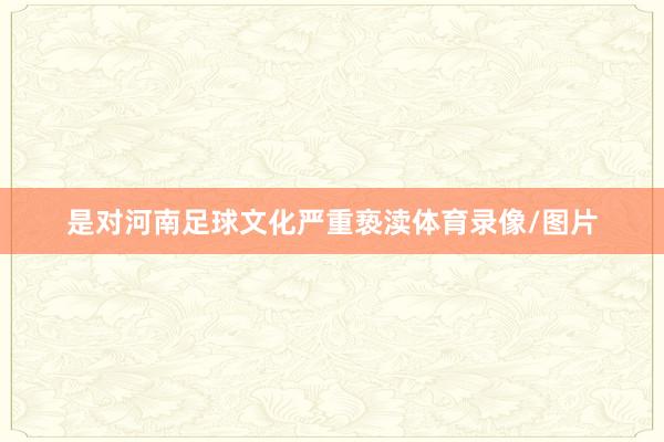 是对河南足球文化严重亵渎体育录像/图片