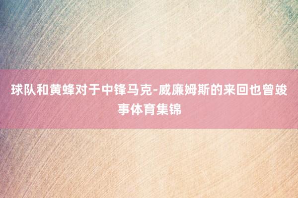 球队和黄蜂对于中锋马克-威廉姆斯的来回也曾竣事体育集锦