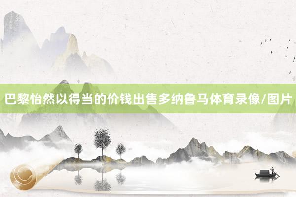 巴黎怡然以得当的价钱出售多纳鲁马体育录像/图片
