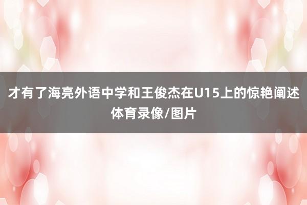 才有了海亮外语中学和王俊杰在U15上的惊艳阐述体育录像/图片