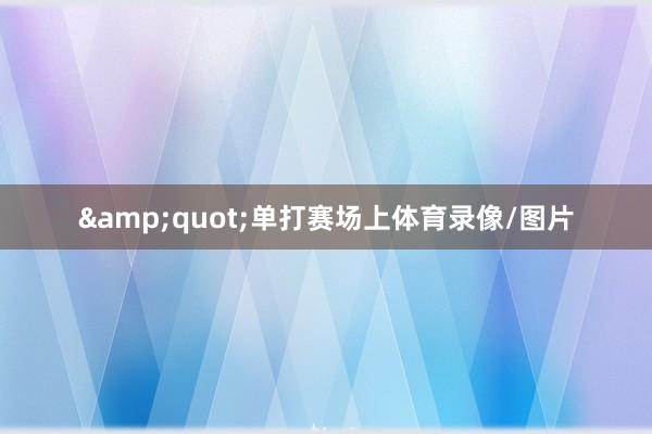 &quot;单打赛场上体育录像/图片