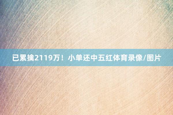 已累擒2119万！小单还中五红体育录像/图片