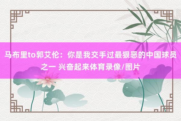 马布里to郭艾伦：你是我交手过最狠恶的中国球员之一 兴奋起来体育录像/图片