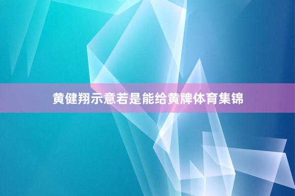 黄健翔示意若是能给黄牌体育集锦